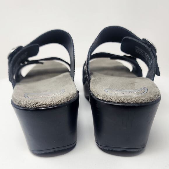 Dansko Sophie 2 Strap Sandal EU40/US9.5-10 Black Tropical Floral Emboss Leather - Picture 7 of 13